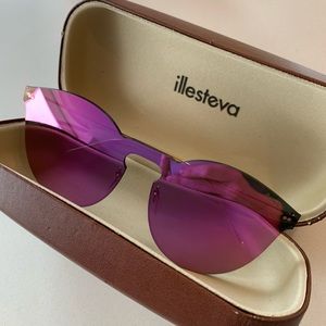 Illesteva Leonard II Mask pink mirrored sunglasses